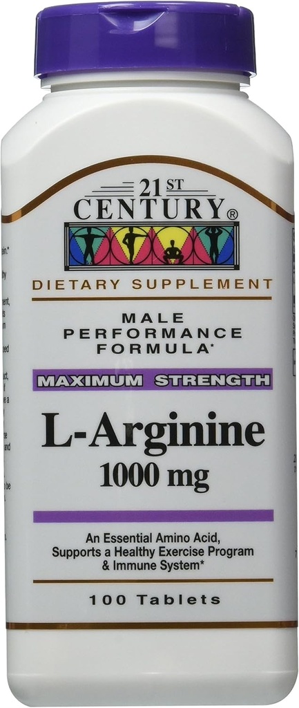 21세기 L 아르기닌 1000 Mg 정제, 100-Count (포장 3)