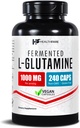 HealthFare L 글루타민 1000mg | 240 Vegan 캡슐 | 추가 강도 아미노산 보충 | 소화 균형, 영양 흡수 및 근육 회복 지원 | Non-GMO, 글루텐 프리 | 미국제