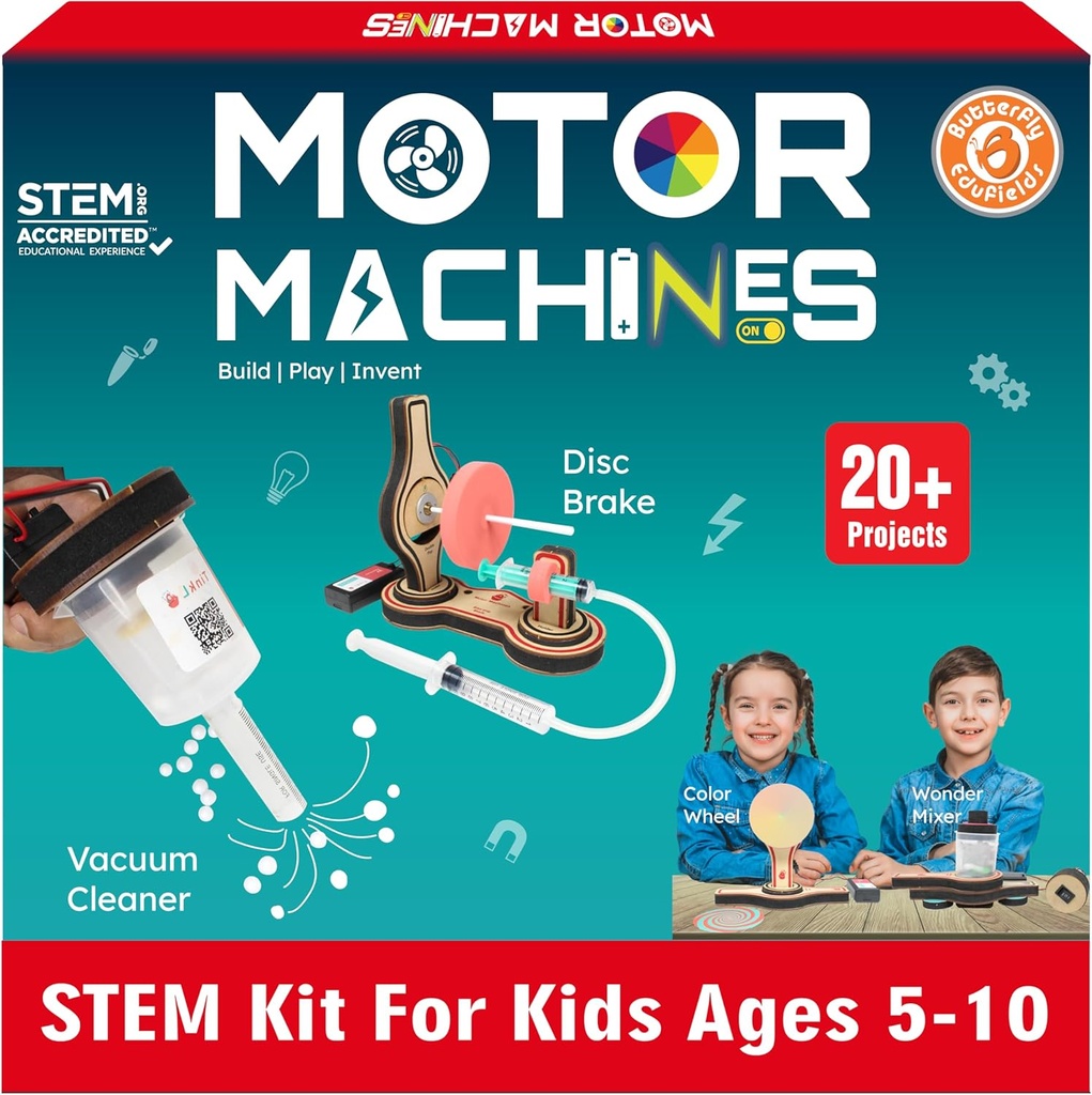 Butterfly EduFields 20in1 STEM Projects Kit for Kids Age Age 5-7 6-8 8-10 | 아이들을위한 줄기 장난감 5 6 7 8 9 10 세 | 모터 기계 - 로봇 및 엔지니어링 장난감 | 6 7 8 9 10 세 선물