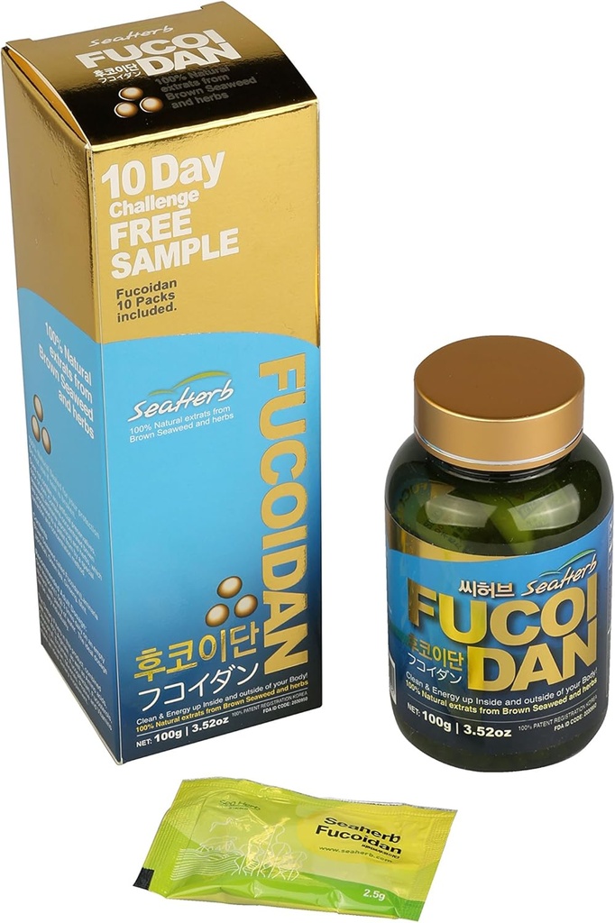 [펄 타입] 100 % 천연 브라운 해초 추출물 Fucoidan USFDA 합격 (ID 코드 2030950) (125g)