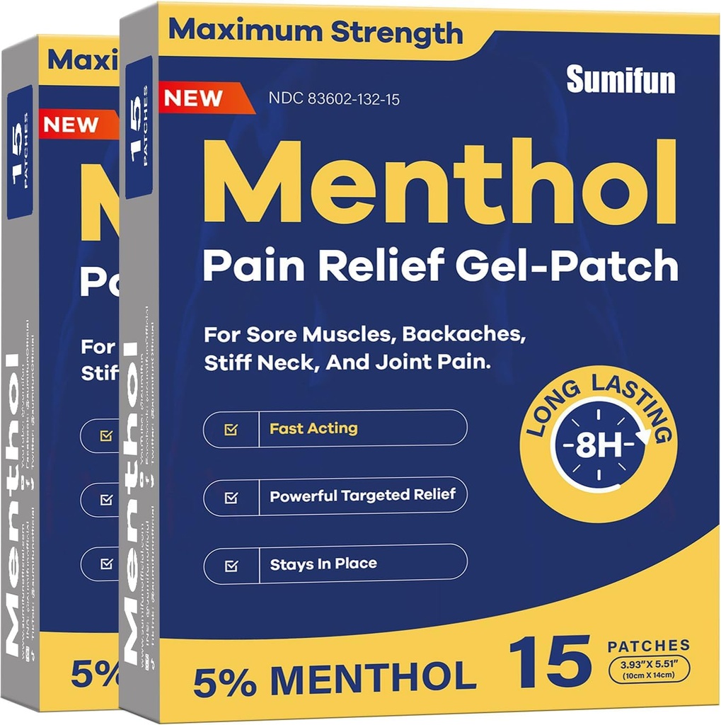 Sumifun Medicated 찬 뜨거운 헝겊 조각 - 30의 조사 5% Menthol 여분 힘 고통 구호는 간단한 backache, 합동 고통, Stiff 목, 근육 Sore를 위한 강력한 표적 구호를 깁습니다