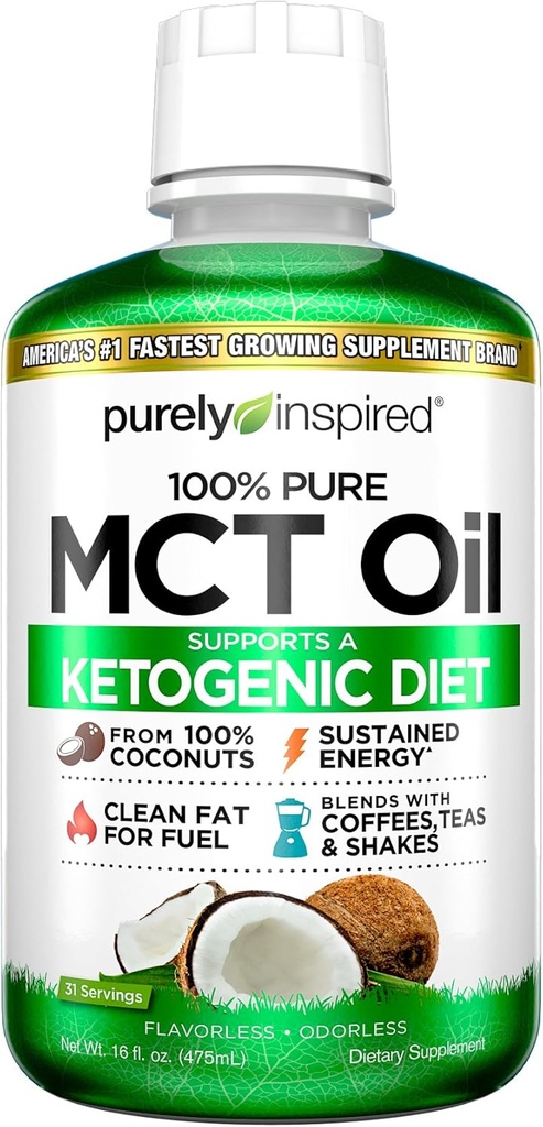 MCT 오일 | 순수 MCT 오일 케토 | 코코넛 오일, 비 GMO의 소스 | Keto & Paleo Diets | 커피, 차, 쉐이크와 혼합 | 지속 에너지 MCT 오일 | 난초, 16 fl oz