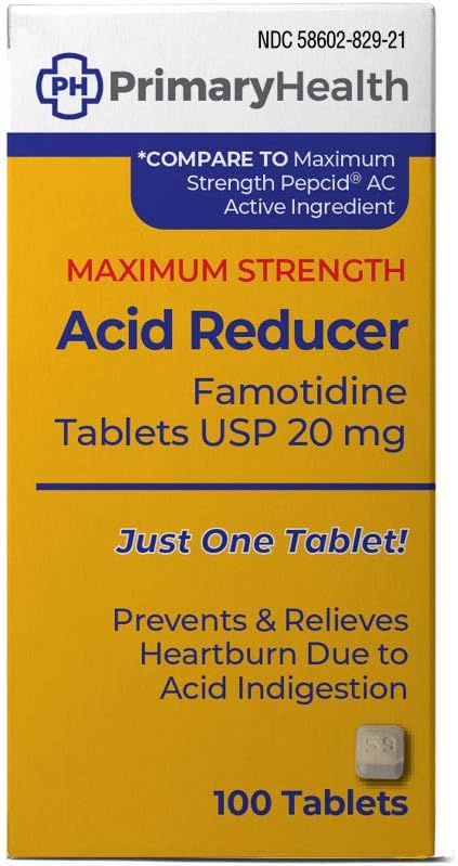 최대 힘 산성 흡진기 Famotidine 20mg 정제, 100Count