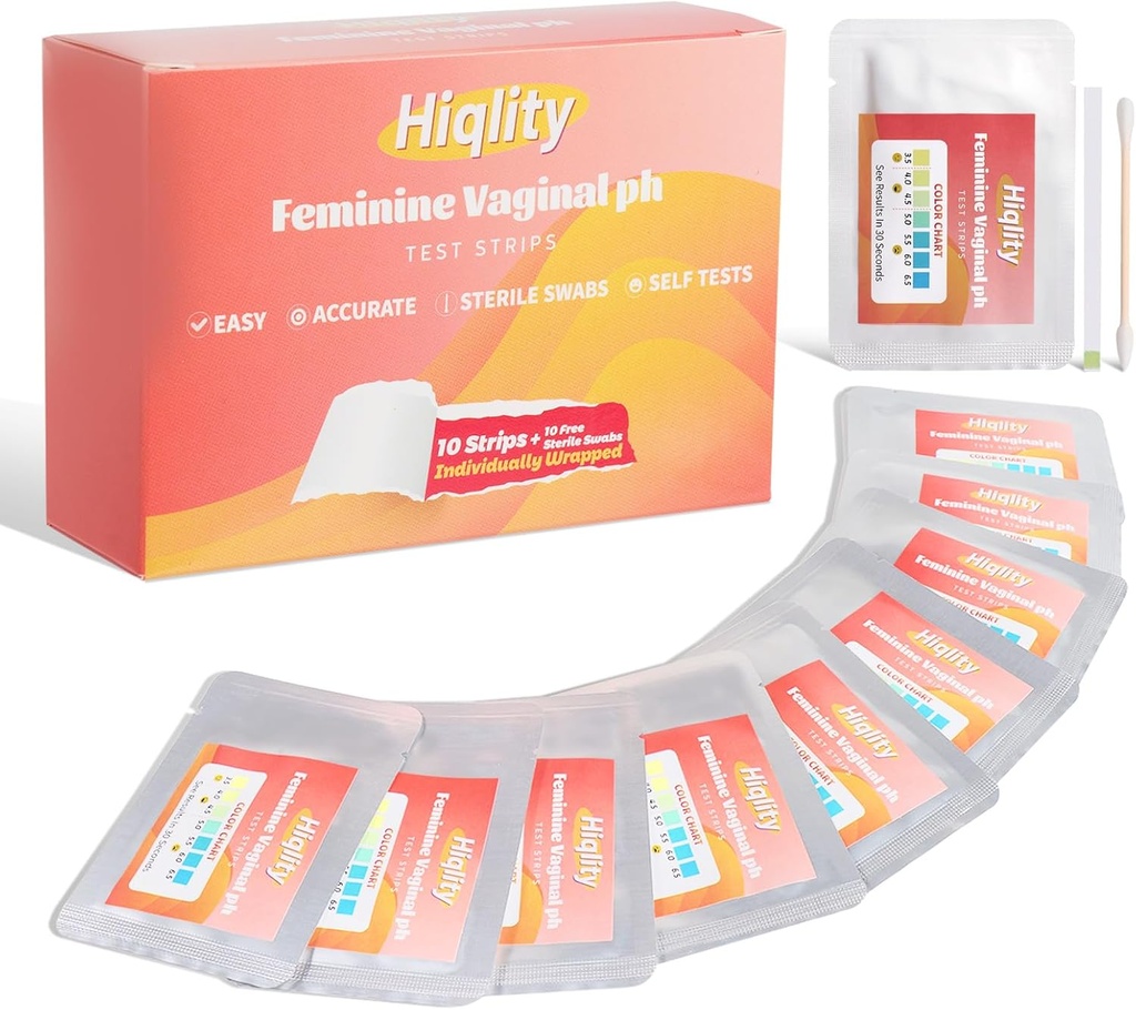 질 PH 시험은 Sterile Swabs, Feminine 건강 질 PH 시험 지구 장비, 질 PH 균형 및 효모 감염 시험을 가진 지구, 여성을 위한 개별적으로 포장된 BV 시험 지구, 10 부대 벗깁니다