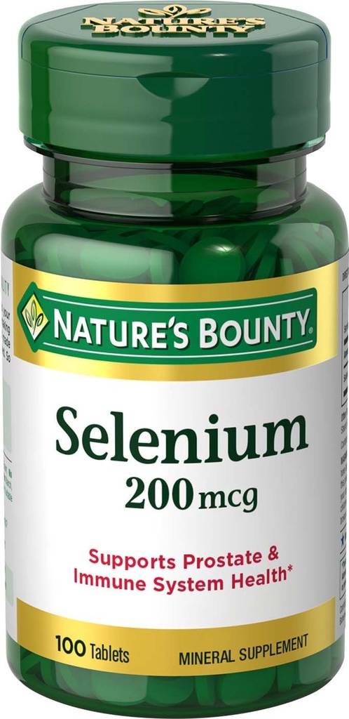 자연의 Bounty 셀레늄, 전립선 지원 및 면역 시스템 건강, 200 mcg, 100 정제