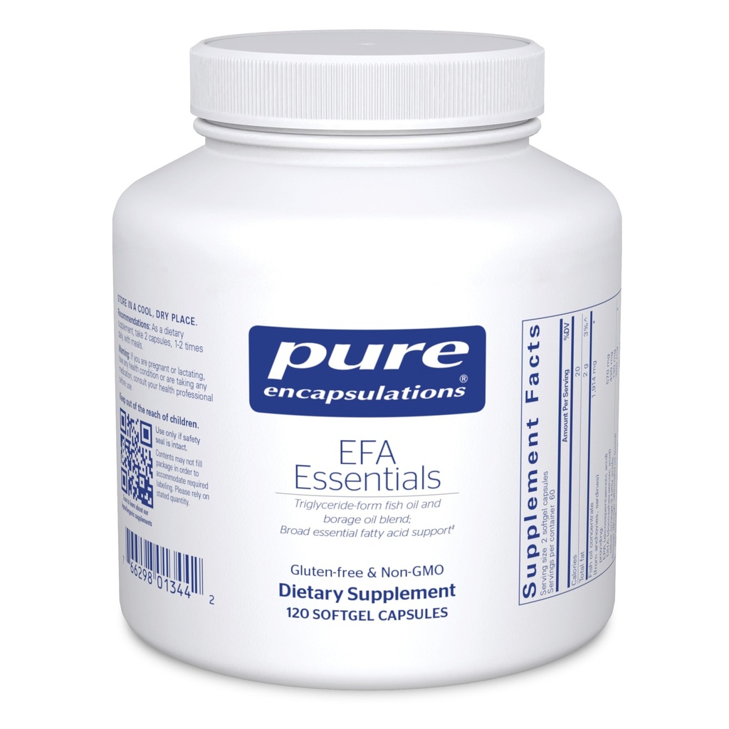 순수한 캡슐에 넣기 EFA Essentials | Triglyceride-Form Fish Oil and Borage Oil Blend | 120 Softgel 캡슐