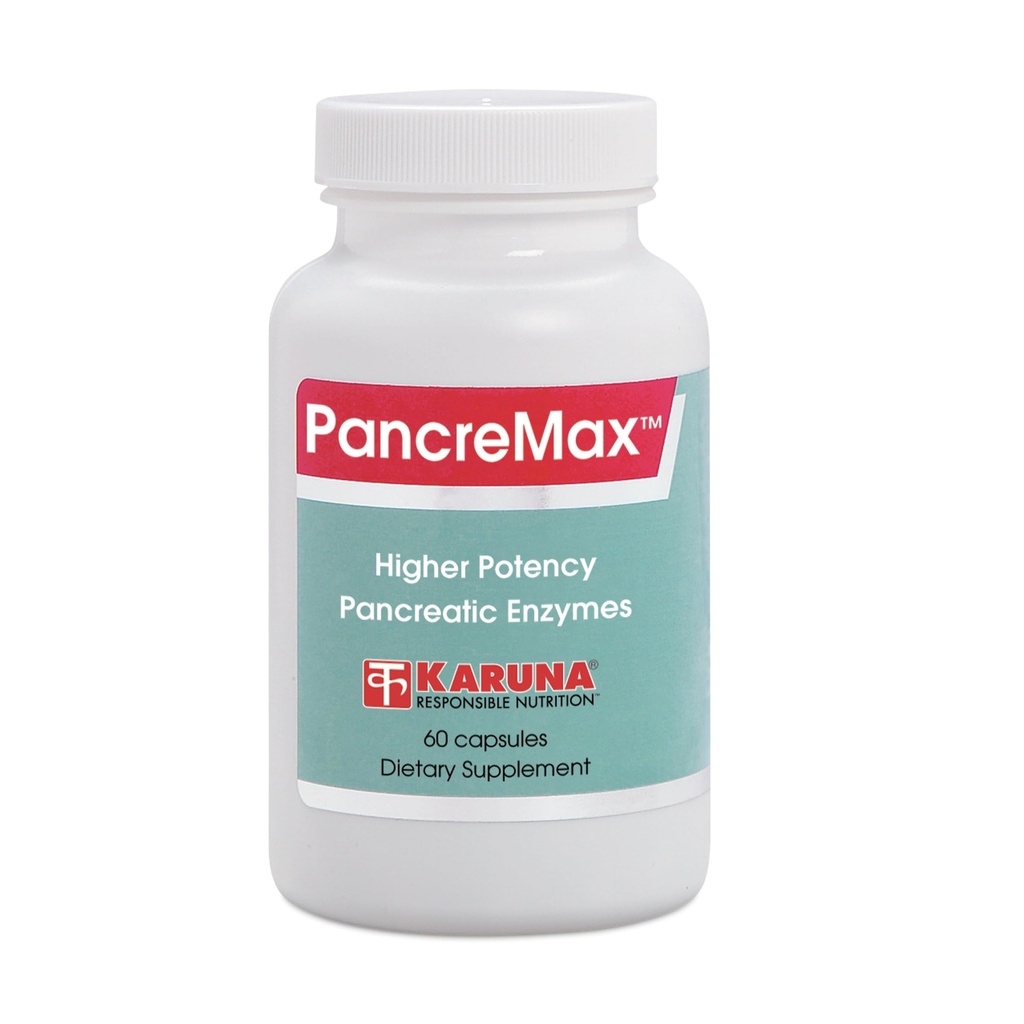 Karuna PancreMax 60 채식 캡슐 | 순수한 Pancreatin 500mg, lipase 31mg