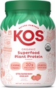 KOS Limited Edition Plant Protein Powder, Strawberry Dream - 유기농 완두 단백질 혼합, 여성 및 남성을위한 비타민 및 미네랄에 Vegan Superfood Rich - Dairy, Soy, 글루텐없이 제작 - 24 서빙