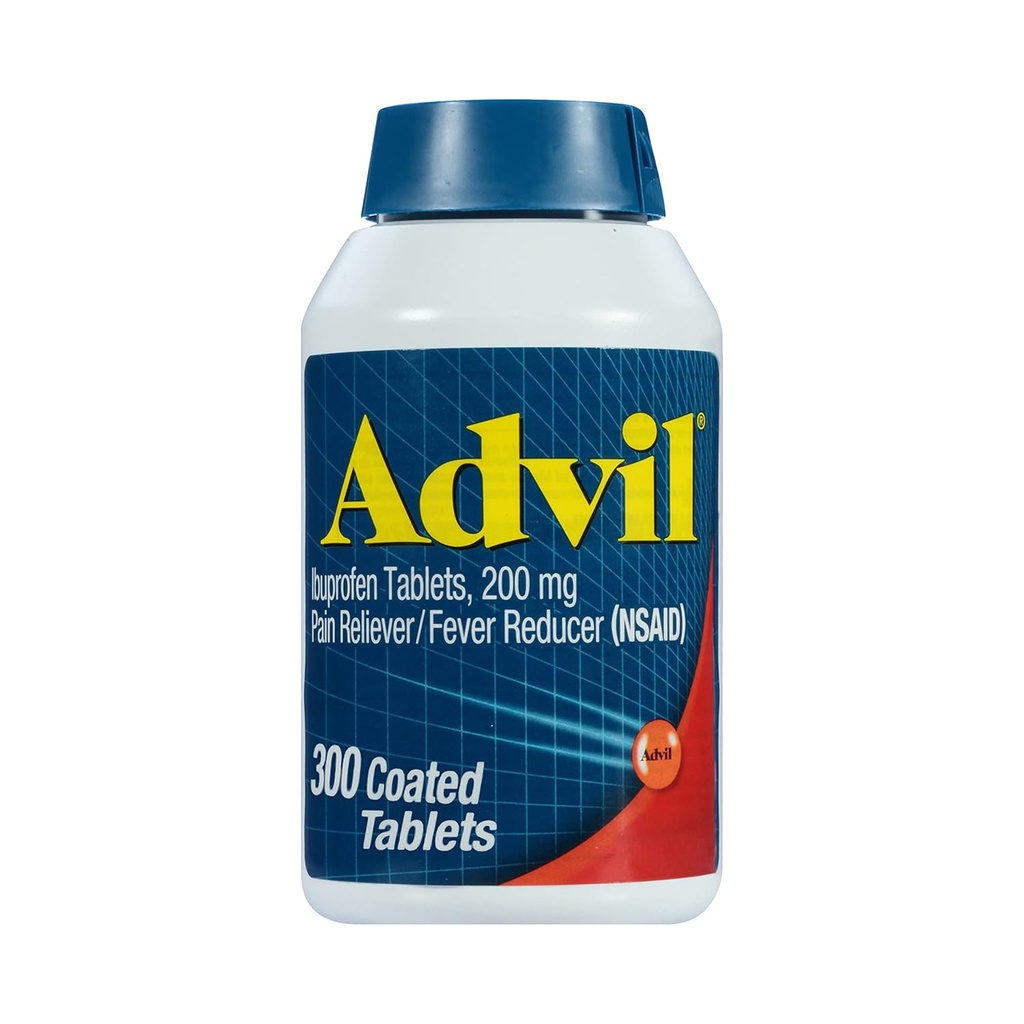 Advil Pain Reliever와 Fever Reducer, 두통, 두통, 생리통 및 관절 통증 완화를위한 Ibuprofen 200mg을 가진 통증 완화 의학 - 300 코팅 정제