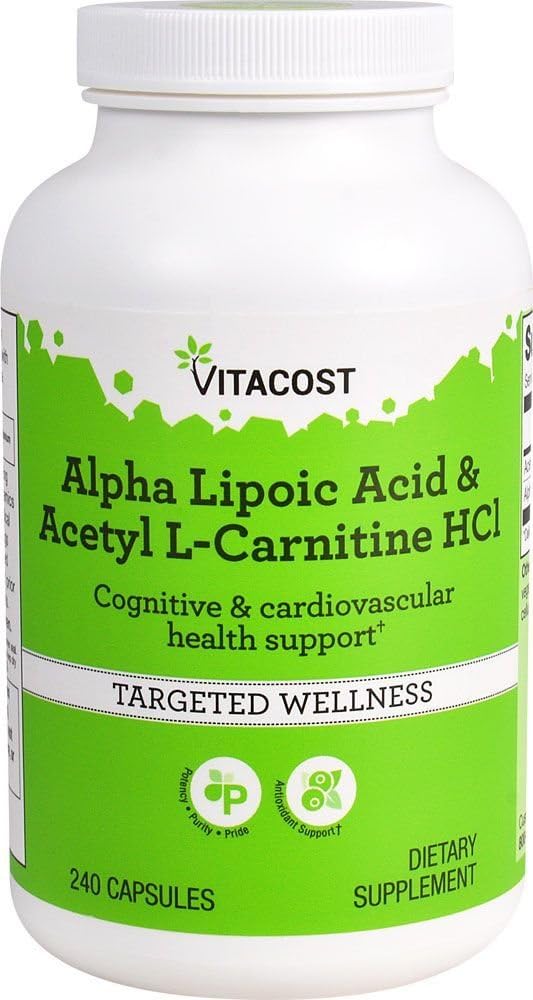 Vitacost 알파 Lipoic 산 & Acetyl L Carnitine HCl -- 700 mg - 240의 캡슐