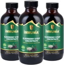 Immunia Elderberry Syrup은 면역 체계를 강화합니다. Elderberry Elderflower, Thyme 및 Peppermint와 농축. 설탕이 추가되었습니다. 맛있는 맛. 24 일 / 병. (3 팩)