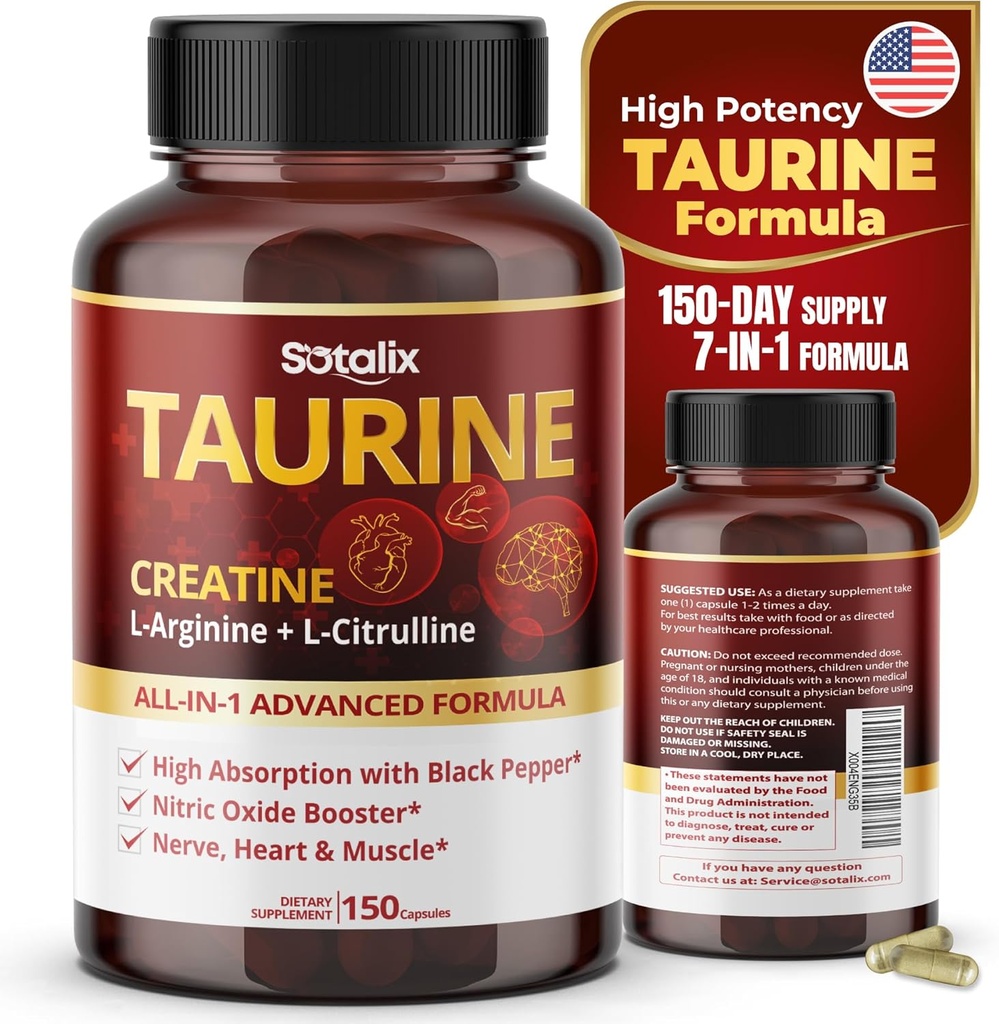 Creatine, L-Arginine, L-Citrulline High Absorption with Black Pepper Nitric Oxide Booster, Muscle USA Made & Tested (150 개)