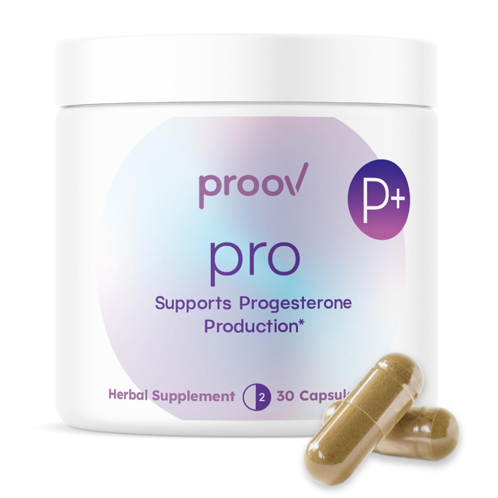 Proov - Pro - Progesterone 생산 촉진 - 여성 호르몬 균형 - Fertility & Menopause 지원 - Vitex, Ashwagandha, Maca - 초본 보충 - 30 캡슐 - 2 개월 공급