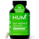 HUM Gut Instinct 여성과 남성, 소화 건강, Lactobacillus, 면역 지원을위한 Bifidobacterium Strains, 건강한 Gut Diversity에 대한 Probiotic 보충, 30 캡슐