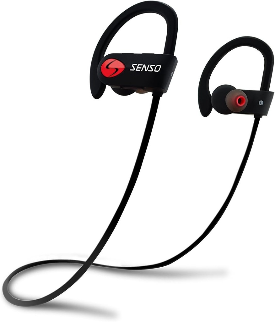 Senso Bluetooth 헤드폰, 제일 무선 스포츠 Earbuds w/Mic IPX7는 체육관 운영하는 운동 소음 취소 이어폰을 위한 HD 입체 음향 땀 방지 이어폰을 방수 처리합니다 Earbuds 소음 차단 헤드폰