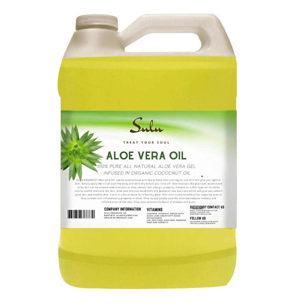 SULU ORGANICS 순수한 찬 압박되는 Unrefined 자연적인 알로에 Vera 기름 (64 oz)