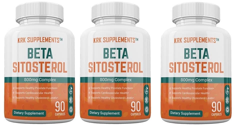 3 병 beta Sitosterol 800mg 서빙 270 총 캡슐 전립선 지원