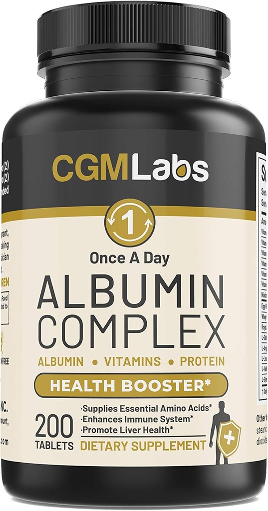 Day Albumin Complex - 달걀 흰 앨범, Whey Protein, Royal Jelly, Essential Amino Acids - 200Tablets
