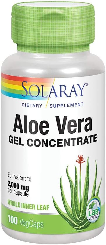 알로에 Vera 젤 2000mg Solaray 100 VCaps