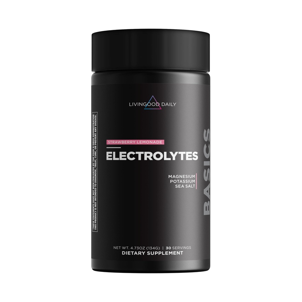 Livingood 매일 Electrolytes 분말, 비타민 C, 마그네슘, 타우린 & 바다 소금, 에너지 & 수화, Keto, Strawberry Lemonade, 30 Srvgs를 가진 Electrolytes Hydration 음료 혼합