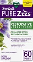 ZzzQuil PURE Zzzs Restorative 초본 잠, 정제, 약과 호르몬의 자유로운, Melatonin 자유로운 공식, Valerian 뿌리, 도약, 열정 꽃, 성인을 위한 잠 원조, 60 조사