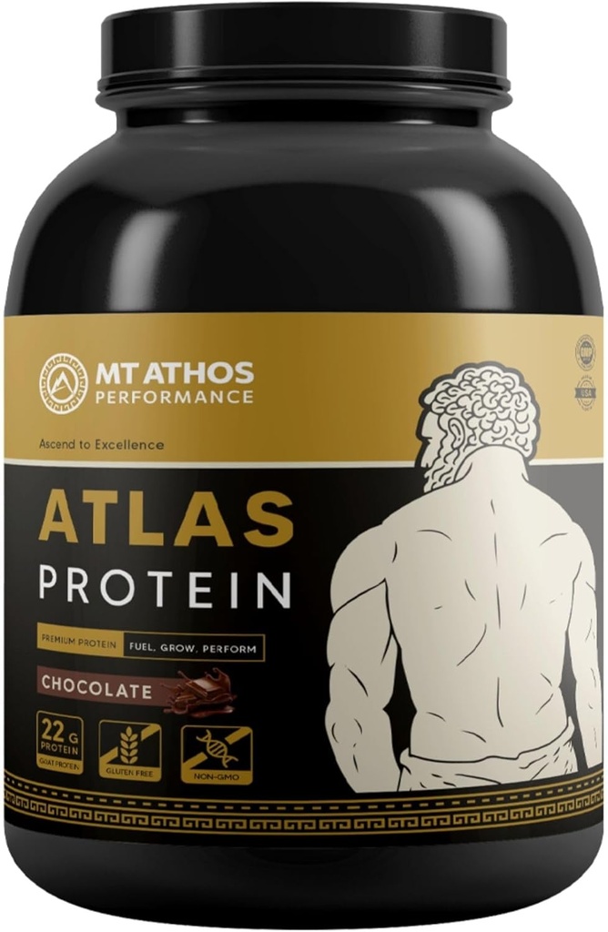 아틀라스 초콜릿 단백질 분말 | Goat Milk Casein Protein | 22g 단백질 1 인분 | 초콜릿 | 28 인분