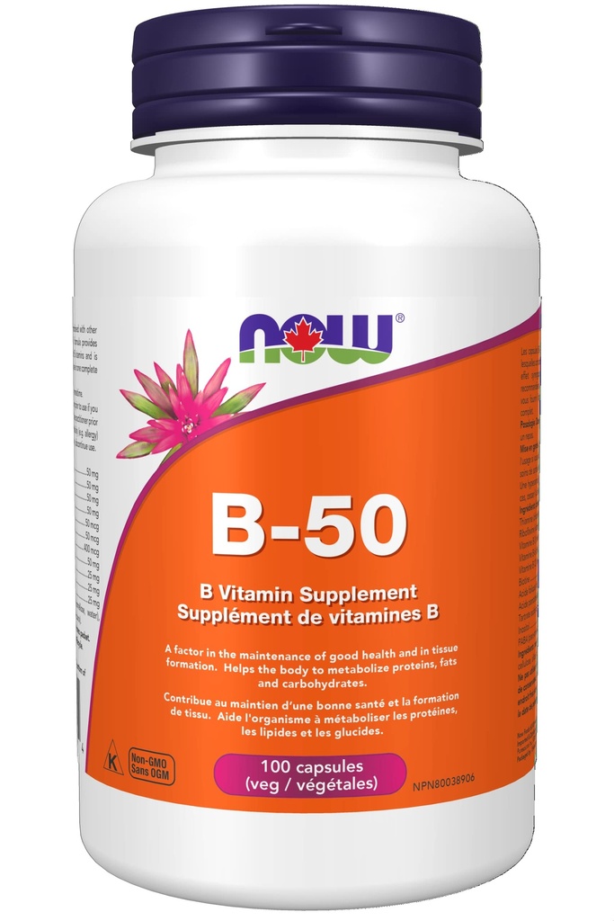 지금 비타민 B-50 mg, 100 Veg 캡슐