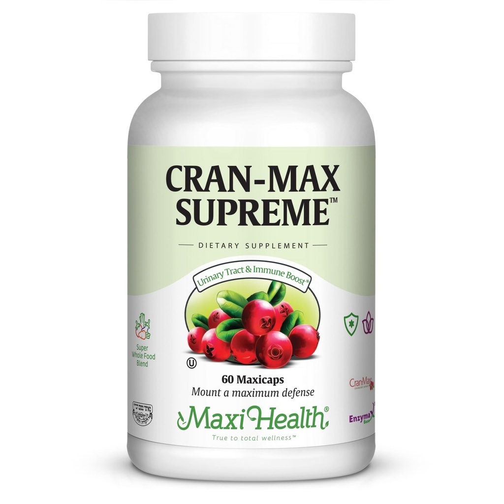 Maxi-Health CranMax Supreme Cranberry 보충 캡슐 - Urinary Tract 및 Immune 지원 - 60 개 - 1 개월 공급
