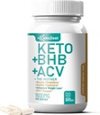 Keto ACV BHB 캡슐 고급 체중 감량 및 벨리 지방 연소에 대한 1600mg - 어머니 Ketones Vegan 보충과 유기 Apple Cider Vinegar - 남성 여성을위한 비타민 D3 아연 크롬