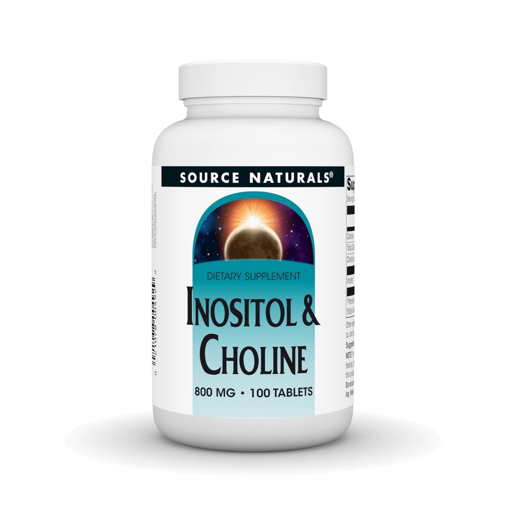Source Naturals Inositol & Choline 800 mg 건강한 Nerve 기능 지원 - 100 정제
