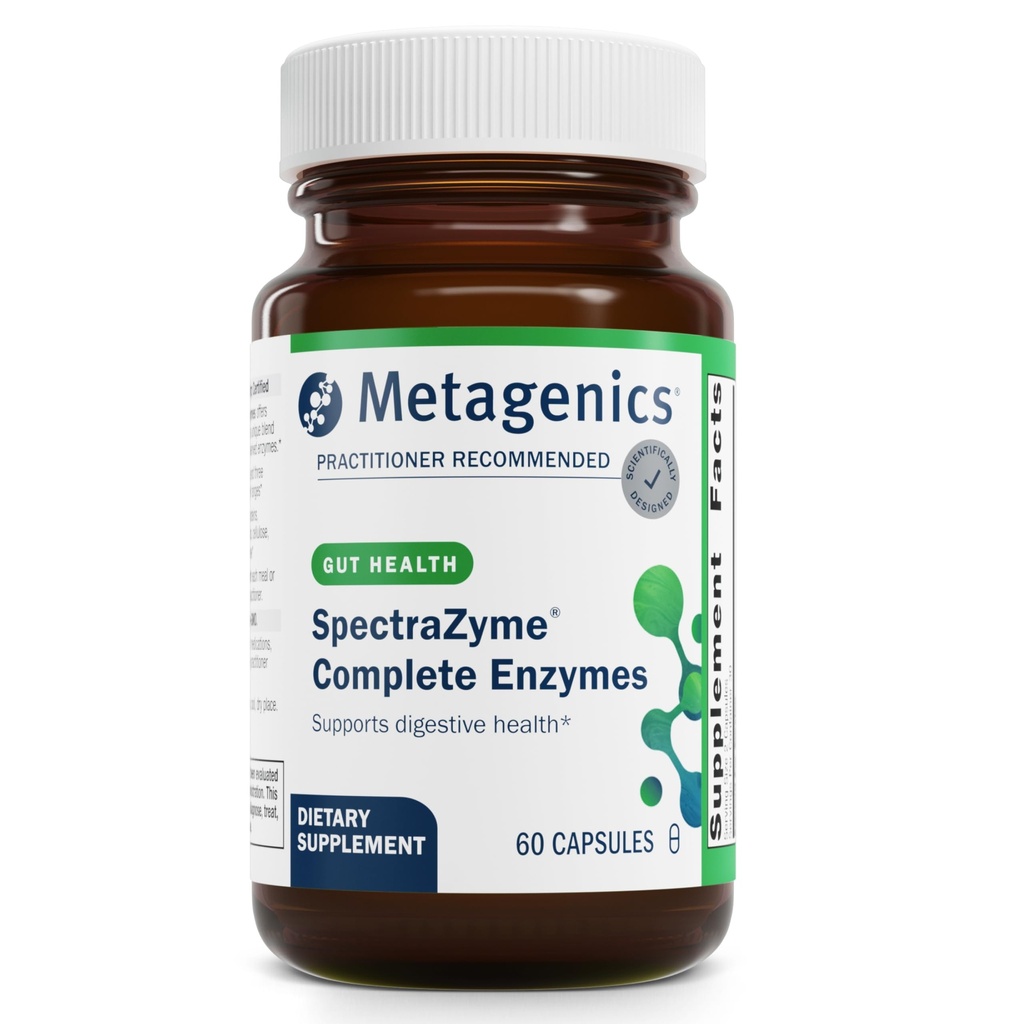 Metagenics SpectraZyme Enzyme Complex - 단백질, 지방 및 탄수화물 고장을위한 식물 기반 소화 효소 - Indigestion, Bloating & Colon Health * 지원 - 글루텐 - 무료, Vegan - 60 캡슐