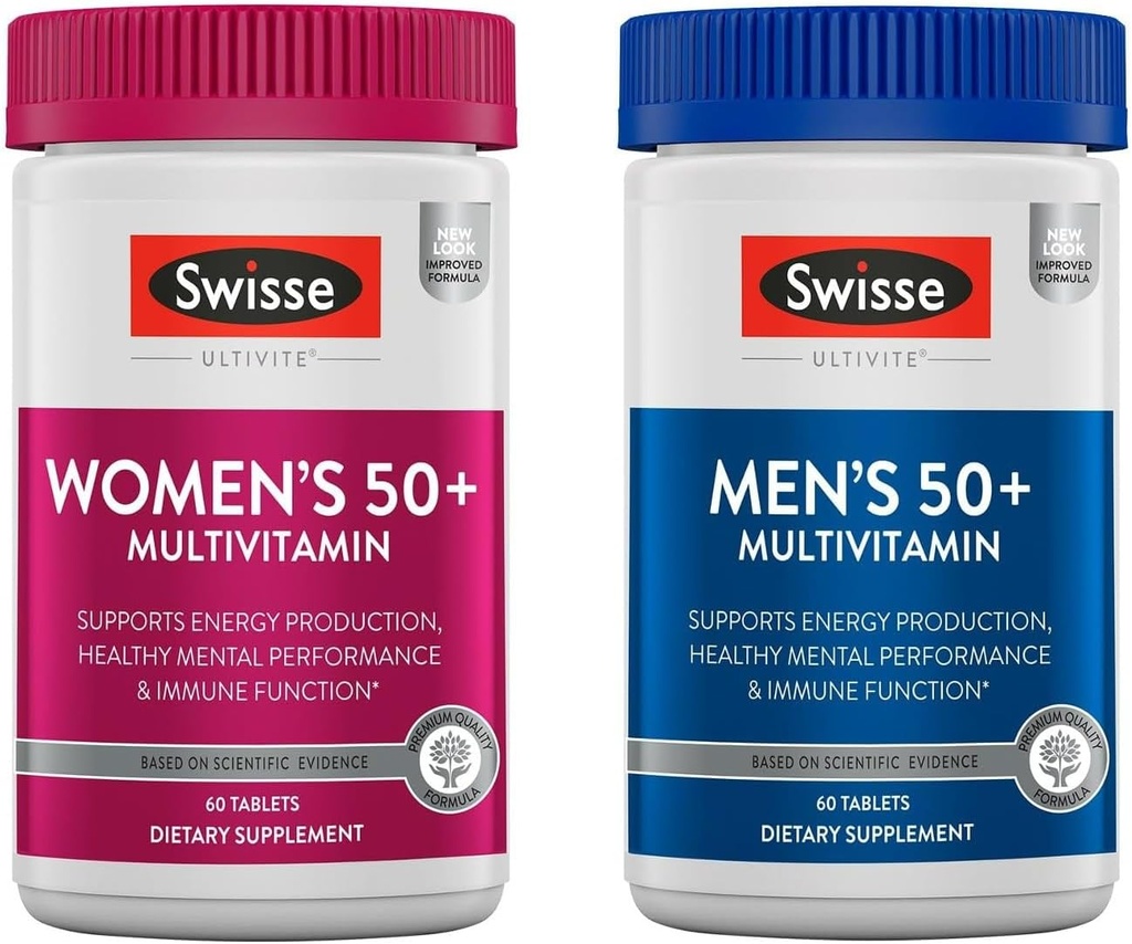 남성용 Swisse Daily Multivitamin 및 여성용 50 및 콤보