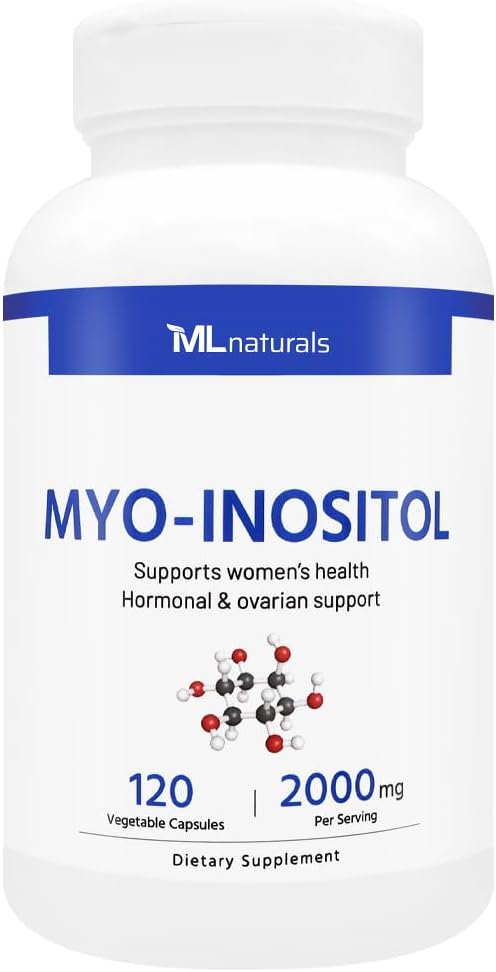 ML Naturals Myo-Inositol 2000 mg 120 야채 캡슐, NSF 인증 및 cGMP 준수