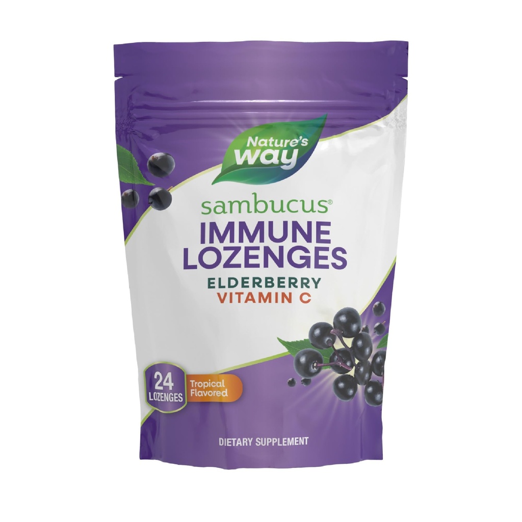 자연의 방법 Sambucus Immune Lozenges, 높은 Potency 비타민 C, Elderberry, 24 열대 맛 Lozenges (패키지 May Vary)