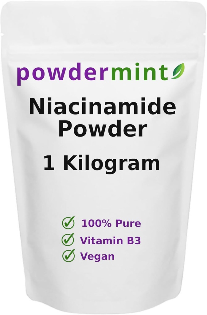 Niacinamide 분말 (비타민 B3) 100% 순수한 Niacin 분말 500 mg 홍조 자유로운 보충교재 (1 킬로그램)