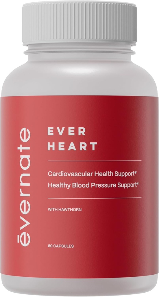 Ever Heart | 혈압 지원 보충교재 | 마늘, 호손, 은행나무 biloba, 아연, & L 아르기닌의 조합 | 비 GMO, 글루텐 무료 | 삼키기 & 소화가 용이 | 60 캡슐