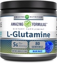 Amazing Formulas L-Glutamine Powder | 아미노산 보충 | 비 GMO | 글루텐 프리 | 미국에서 제작 (블루 라즈베리 | 1.1 Lb)