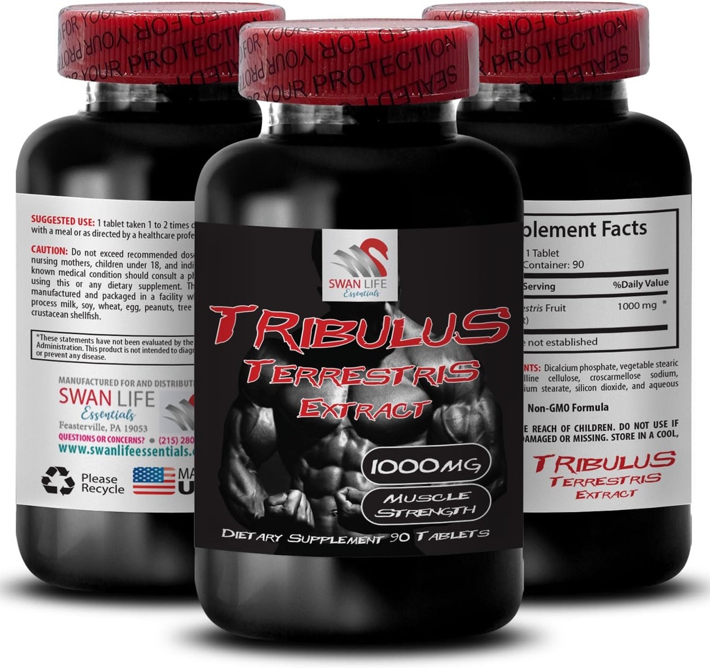 Natural Stamina Boost - TRIBULUS TERRESTRIS Extract - 강도 및 활동 지원, 에너지 최적화 포뮬러, 플랜트 기반 전원, 바디 성능 혼합, 활성 복구, 에너지 흐름 1Bot 90Tabs