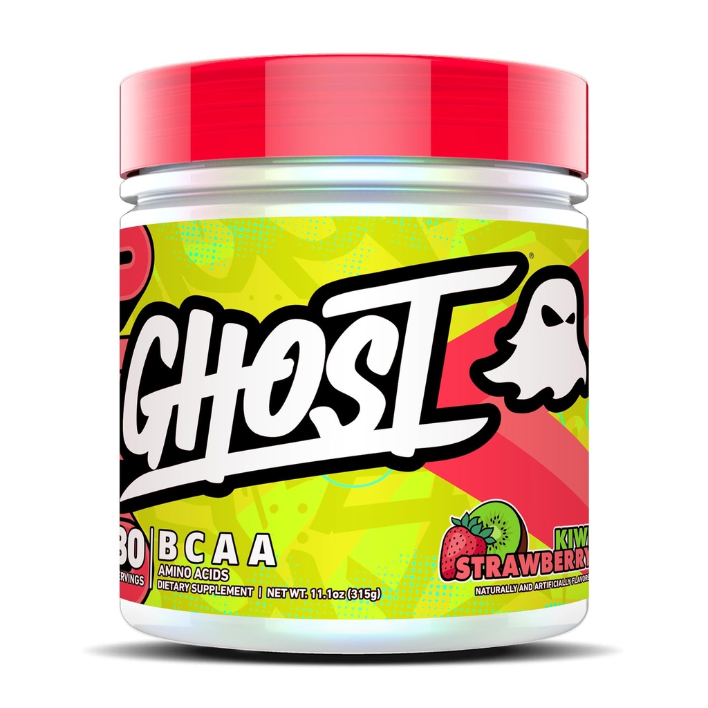 GHOST BCAA 분말 아미노산 보충교재, Kiwi 딸기 - 30의 서빙 - 설탕 자유로운 Intra, 포스트 & 전 운동 아미노산 & 회복 음료, 7G BCAA