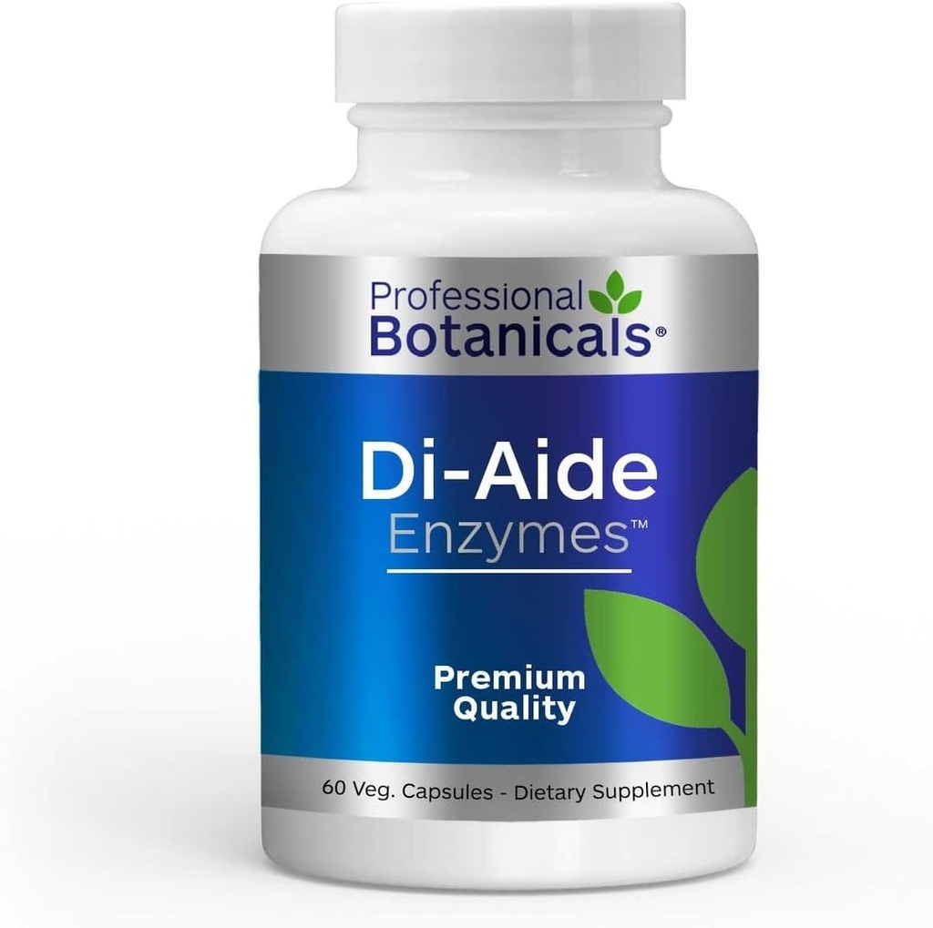 전문 식물 DI-AIDE Enzymes 고급 소화 지원, Bloating & Indigestion, 천연 재료, Vegan & Non-GMO - 120 캡슐