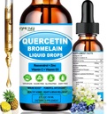 비타민 C와 아연을 가진 Quercetin - Quercetin 액체 하락 - Bromelain를 가진 Quercetin - 아연 Quercetin - 호흡 건강을 위한 면역 지원 보충교재 & Occasional 알레르기에 몸의 응답