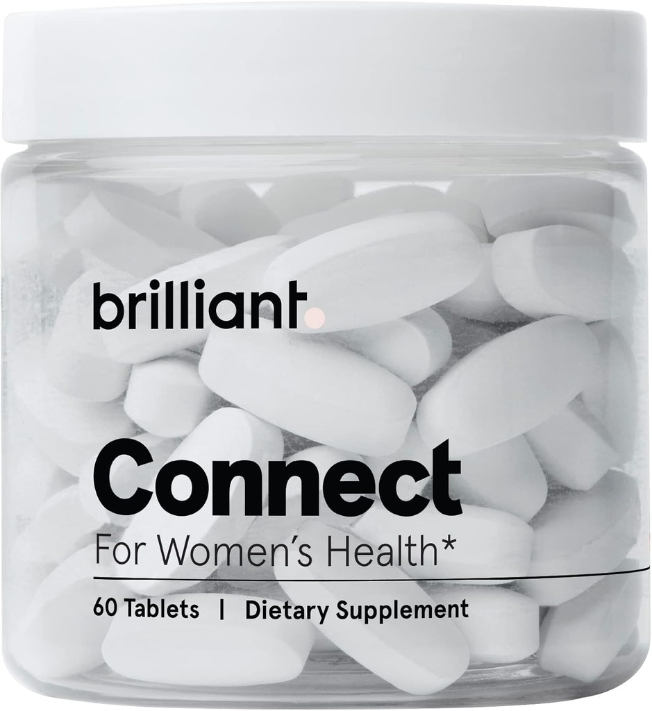 Brilliant Connect Period Health Supplement - Cramps, Fatigue, Irregular Periods, Hormonal Acne, Hot Flashes 및 More* - 천연 호르몬 밸런스 지원 * (60 정제)
