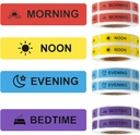 약 스티커 약물 지침 라벨 영구 종이 라벨 AM NOON PM for Pill case Planner 0.4 * 1.6inch (Morning Noon Evening Bedtime)