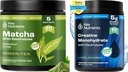 KEY NUTRIENTS Matcha Powder & Creatine Monohydrate 번들 – Unsweetened Matcha Green Tea (20 서빙) + Micronized Creatine 분말 보충 (60 서빙) – Boost Energy, Focus & Performance