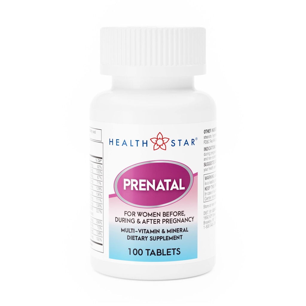 건강한 엄마와 아기를위한 HealthStar의 GeriCare Prenatal Multivitamin - Folate + 비타민 C + 비타민 D + 철 + 칼슘 + B12-100 기타 제품