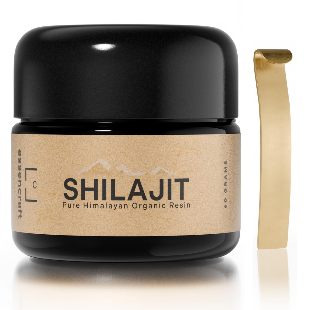 유기 Himalayan Shilajit 수지 - 500mg 최대 힘, 실험실은 남자와 여자를 위한 순수한 Shilajit를 시험했습니다, 85+ 추적 무기물 Fulvic 산, 면역력 지원, 에너지 & Cognitive 성과, 4 달 공급, 60g
