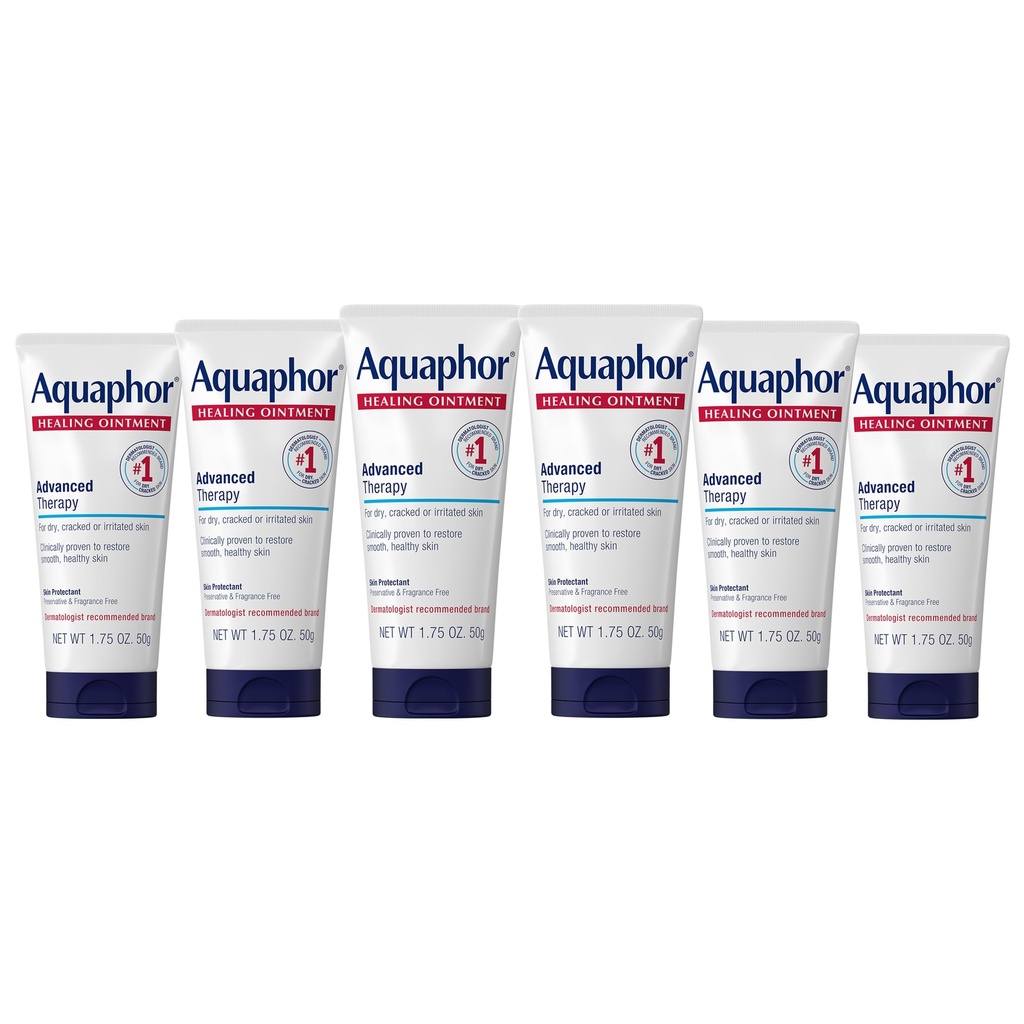 Aquaphor Healing Ointment, 건조한 피부를 위한 진보된 치료 치료 연고, 건조한 금박한 피부를 위한 피부 보호제 - 1.75 oz. 관 (6의 포장)