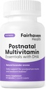Fairhaven Health Postnatal Multivitamin Essentials | Vegan Daily Multivitamin for Postpartum Women | Breastfeeding Mother and Baby Development Support | 글루텐, 유제품 무료 | 비 GMO | 60 캡슐