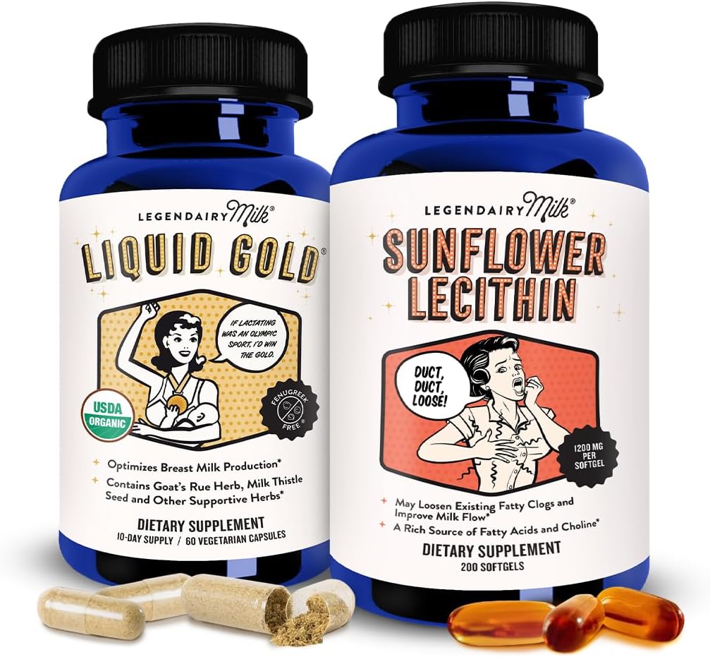 Legendairy 우유 액체 금 + 해바라기 Lecithin Lactation 우유 공급 증가 및 CL에 대 한 보충 우유 덕트 - 우유 흐름 및 Boost 우유 생산에 대 한 Breastfeeding 보충 교재