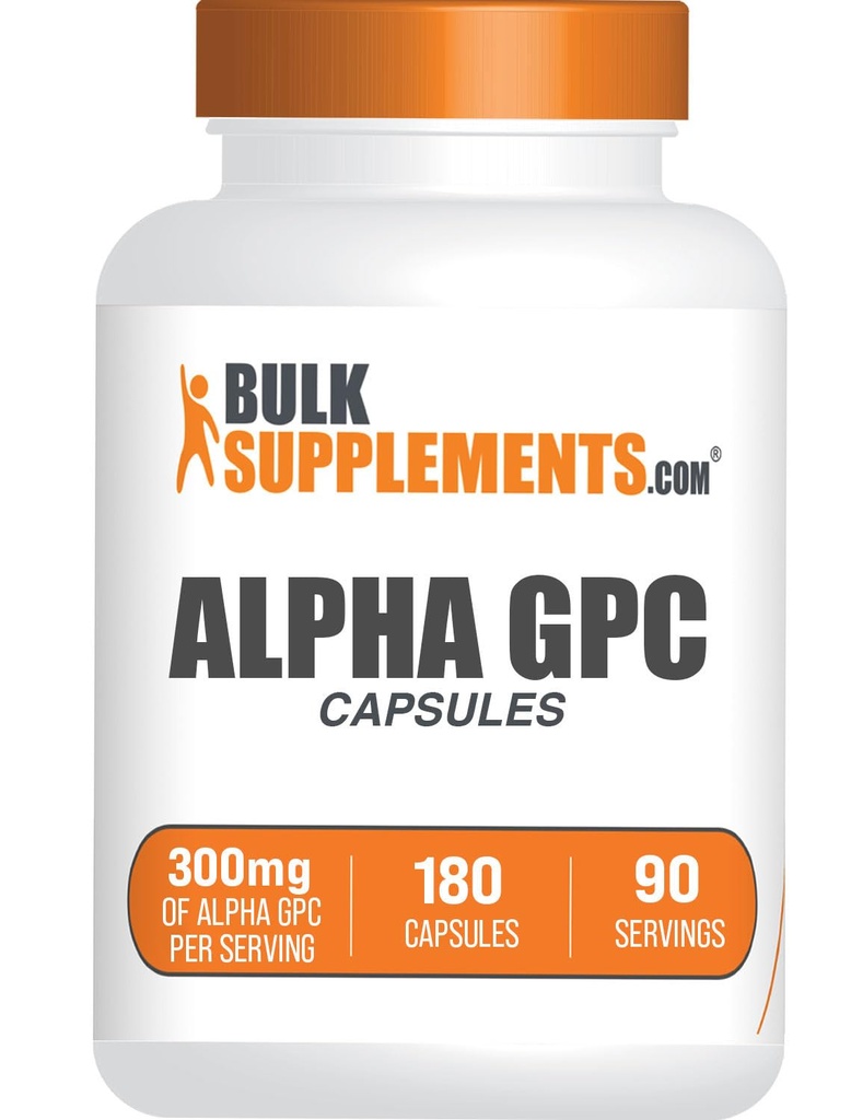 BulkSupplements.com 알파 GPC 캡슐 - 아세틸 콜린 보충제, 알파 GPC 300mg - 콜린 보충제, 글루텐 무료, 서빙 당 2 캡슐, 180 캡슐 (팩 1)